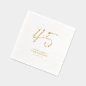 ブラシモダンレタリング45th誕生日パーティー 箔ナプキン (左)