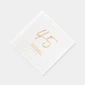 ブラシモダンレタリング45th誕生日パーティー 箔ナプキン (右)