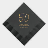 ブラシモダンレタリング50th誕生日パーティー 箔ナプキン (右)