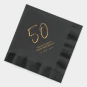 ブラシモダンレタリング50th誕生日パーティー 箔ナプキン (左)