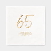 ブラシモダンレタリング60th誕生日パーティー 箔ナプキン (正面)