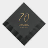 ブラシモダンレタリング70th誕生日パーティー 箔ナプキン (右)