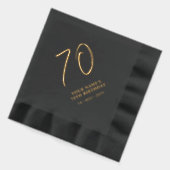 ブラシモダンレタリング70th誕生日パーティー 箔ナプキン (左)