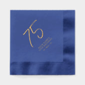 ブラシモダンレタリング75th誕生日パーティー 箔ナプキン (正面)