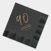 ブラシモダンレタリング90th誕生日パーティー 箔ナプキン (左)
