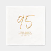 ブラシモダンレタリング95th誕生日パーティー 箔ナプキン (正面)