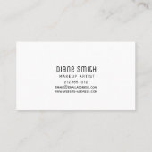 ブラシモダン付きメイクアップアーティストの名刺 名刺 (裏面)