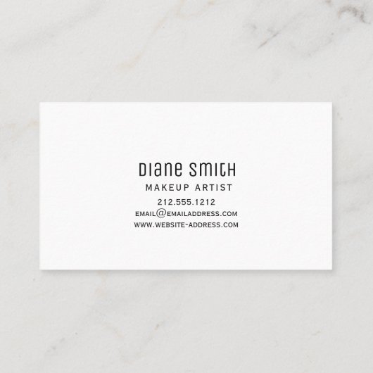 ブラシモダン付きメイクアップアーティストの名刺 名刺 (裏面)