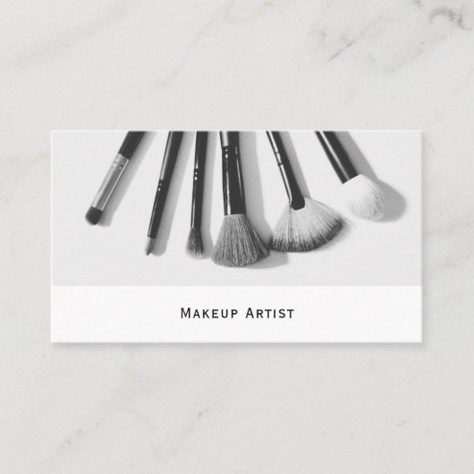 ブラシモダン付きメイクアップアーティストの名刺 名刺 (正面)