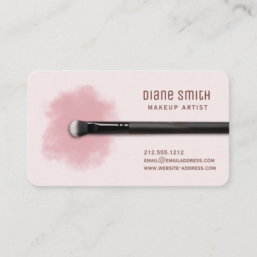 ブラシモダン付きメイクアップアーティストの名刺 名刺 (裏面)