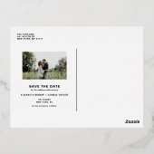 ブラシモダン手書き写真日付の保存 箔招待状ポストカード (裏面)