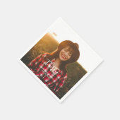 ブラシレタリングカスタムフォトバースデーパーティー紙 スタンダードカクテルナプキン (角)