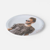 ブラシレタリングカスタムフォトバースデーパーティー紙 ペーパープレート (アングル)