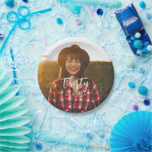 ブラシレタリングカスタムフォトバースデーパーティー ペーパープレート (パーティー)