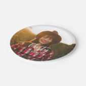 ブラシレタリングカスタムフォトバースデーパーティー ペーパープレート (アングル)