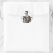 ブラシレタリングカスタムフォト誕生日パーティーのお願い ラウンドシール (バッグ)