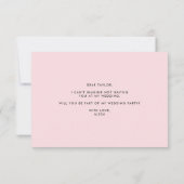 ブラシレタリングピンクが私の名誉の男になる 招待状 (裏面)