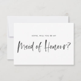 ブラシレタリングミント私のメイド・オブ・オーナー（花嫁付き添い人） 招待状