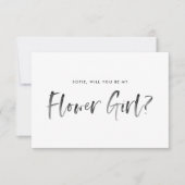 ブラシレタリングミント私の花の女の子になる 招待状 (正面)