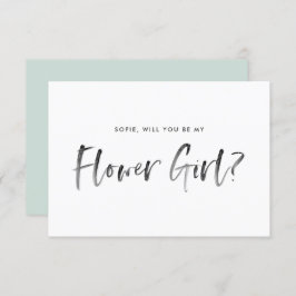 ブラシレタリングミント私の花の女の子になる 招待状