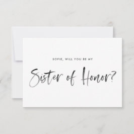 ブラシレタリングミントBe My Sister of Honor 招待状
