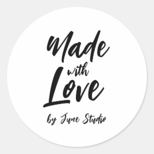 ブラシレタリングラブパッケージシールで手作り ラウンドシール