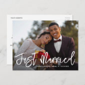 ブラシレタリング結婚たった今結婚しました発表 ポストカード (正面/裏面)