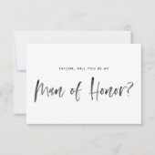 ブラシレタリング赤面の方が私の名誉ある男になる 招待状 (正面)