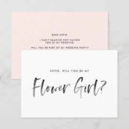 ブラシレタリング ブラッシュ あなたは私のフラワーガールになってくれる？ 招待状