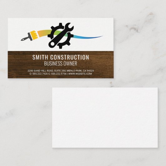 ブラシレ絵を描ンチギア | ウッド 名刺 (正面/裏面)