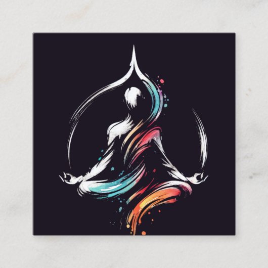 ブラシロゴヨガ瞑想インストラクター霊気マスター スクエア名刺 (正面)