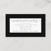 ブラシンプルックMonogramスクリプトコンサルタントオープンCovid 名刺 (裏面)