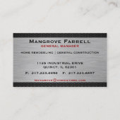 ブラシ仕上げのメタルとダイヤモンドの格子付き名刺 名刺 (裏面)