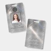 ブラシ仕上げのメタルビジネス バッジ (正面＆裏面)