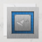 ブラシ仕上げのメタルルックウェイクボーダー 招待状 (裏面)