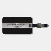 ブラシ仕上げのメタルルルック&ブラックモノグラムの ラゲッジタグ (裏面横)