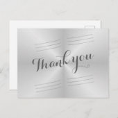 ブラシ仕上げの金属のウェディング サンクス ポストカード (正面/裏面)
