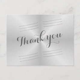 ブラシ仕上げの金属のウェディング サンクス ポストカード