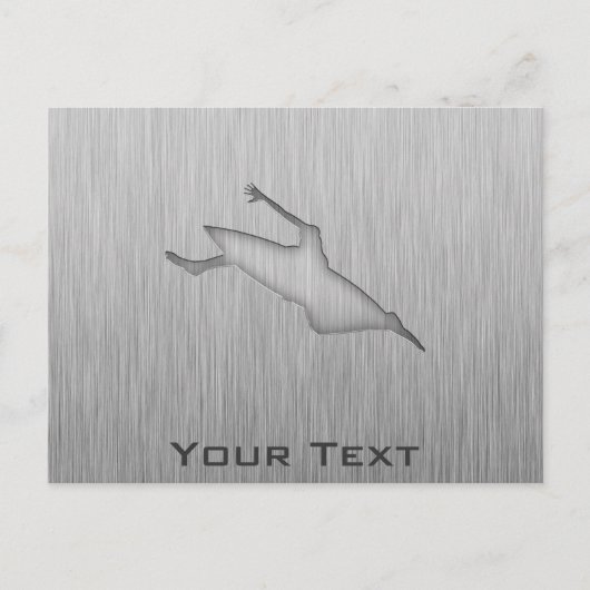 ブラシ仕上げの金属調のカヤック ポストカード (正面)