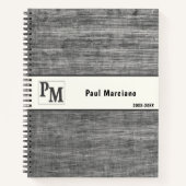 ブラシ仕上げの金属 男性的 ロゴ ノートブック (正面)