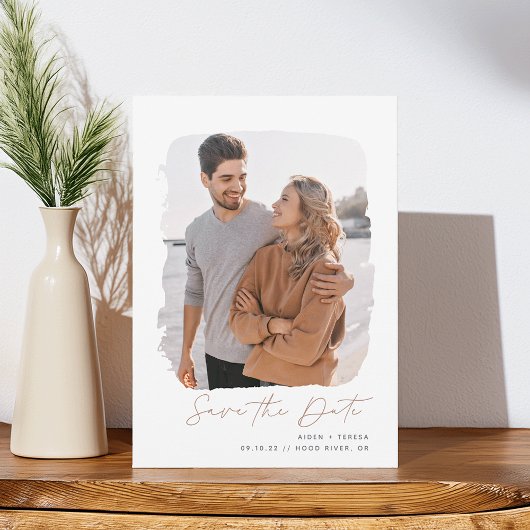 ブラシ仕上げアウトライン |垂直方向の写真 セーブザデート