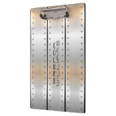 ブラシ仕上げアルミテクスチャ幾何学的デザイン クリップボード (左)