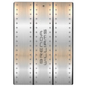 ブラシ仕上げアルミテクスチャ幾何学的デザイン クリップボード (裏面)