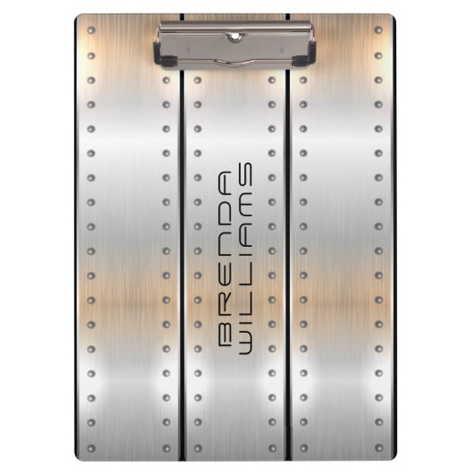 ブラシ仕上げアルミテクスチャ幾何学的デザイン クリップボード (正面)