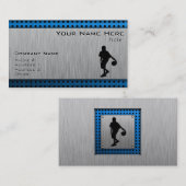 ブラシ仕上げアルミニウムのルックバスケットボール選手 名刺 (正面/裏面)