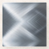 ブラシ仕上げアルミマクロテクスチャ ガラスコースター (正面)