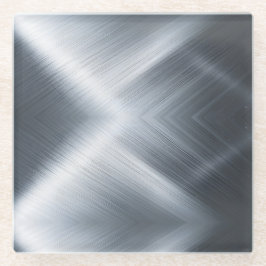 ブラシ仕上げアルミマクロテクスチャ ガラスコースター