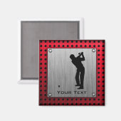 ブラシ仕上げアルミルックゴルファー マグネット (正面/裏面)