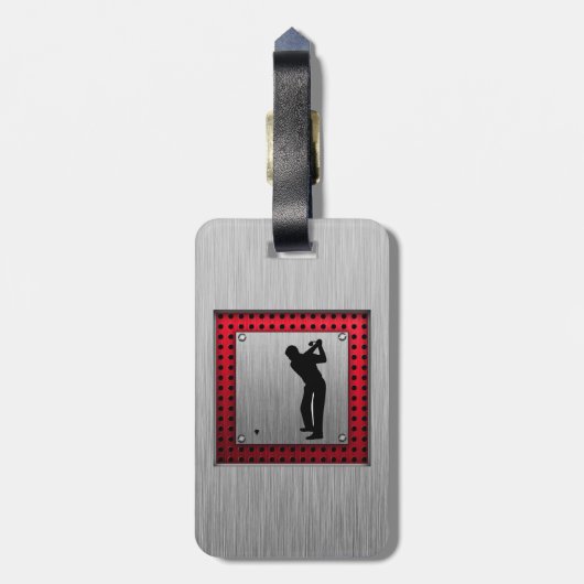 ブラシ仕上げアルミルックゴルファー ラゲッジタグ (裏面縦)