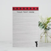 ブラシ仕上げアルミルックゴルファー 便箋 (スタンド正面)